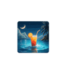 癒しの文字なしスタンプ.海.花.Healing.Sea（個別スタンプ：14）