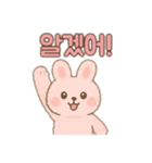 ピンクうさぎ②韓国語バージョン（個別スタンプ：13）