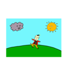 『北風と太陽』ぴやし描き下ろしイラスト（個別スタンプ：3）