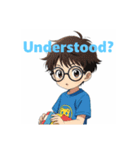 幼いメガネ男子（個別スタンプ：23）