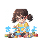 可愛いメガネ女の子（個別スタンプ：20）