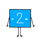 逆数字キャラ( みずいろ、きいろ )（個別スタンプ：2）