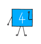 逆数字キャラ( みずいろ、きいろ )（個別スタンプ：4）