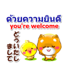 タイ語、日本語、英語 コタとピヨ 連絡用（個別スタンプ：27）