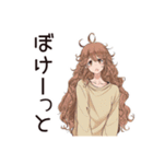 朝からやる気ゼロ★マイペース女子（個別スタンプ：9）
