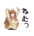 朝からやる気ゼロ★マイペース女子（個別スタンプ：11）