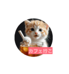 ネコチャンたちが誘うスタンプ（個別スタンプ：1）