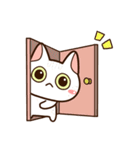 楽しくかわいいシロねこ（個別スタンプ：5）