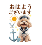 トイプードルの夏のご挨拶（個別スタンプ：1）