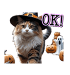 飛び出す★秋を感じる・三毛猫ハロウィン（個別スタンプ：10）