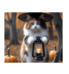 飛び出す★秋を感じる・三毛猫ハロウィン（個別スタンプ：21）