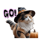 飛び出す★秋を感じる・三毛猫ハロウィン（個別スタンプ：24）