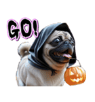 飛び出す★秋を感じる・パグ犬ハロウィン（個別スタンプ：24）