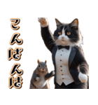 飛び出す★秋を感じる・ハチワレ猫の秋ハロ（個別スタンプ：14）