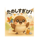 ふわふわすずめの「ぴ」日常スタンプ（個別スタンプ：14）