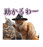 飛び出す★秋を感じる・茶トラ猫【ハロウィ（個別スタンプ：4）