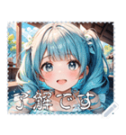 水着女子 メッセージ スタンプ 09（個別スタンプ：8）