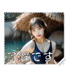 水着女子 メッセージ スタンプ 05（個別スタンプ：10）