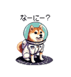宇宙飛行士 柴犬 健康体形で旅をする（個別スタンプ：34）