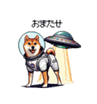 宇宙飛行士 柴犬 健康体形で旅をする（個別スタンプ：40）
