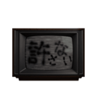 動く❗ホラー テレビ ノイズ文字スタンプ 黒（個別スタンプ：24）