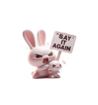 ピンクうさぎの対人恐怖（個別スタンプ：3）