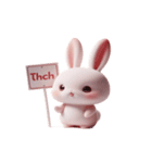 ピンクうさぎの対人恐怖（個別スタンプ：8）