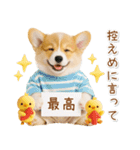 ポジティブな気持ちを伝えるコーギー（個別スタンプ：5）