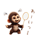 キッズゴリラ×バドミントン！3Dリアル（個別スタンプ：13）