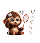 キッズゴリラ×バドミントン！3Dリアル（個別スタンプ：19）