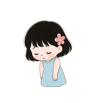 ミニマルな青いドレスの女の子  (NT)（個別スタンプ：3）
