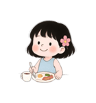 ミニマルな青いドレスの女の子  (NT)（個別スタンプ：5）