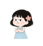 ミニマルな青いドレスの女の子  (NT)（個別スタンプ：6）