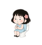 ミニマルな青いドレスの女の子  (NT)（個別スタンプ：7）