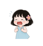 ミニマルな青いドレスの女の子  (NT)（個別スタンプ：8）