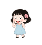 ミニマルな青いドレスの女の子  (NT)（個別スタンプ：9）