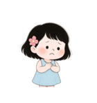 ミニマルな青いドレスの女の子  (NT)（個別スタンプ：14）