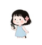 ミニマルな青いドレスの女の子  (NT)（個別スタンプ：15）