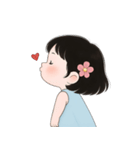 ミニマルな青いドレスの女の子  (NT)（個別スタンプ：17）