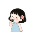 ミニマルな青いドレスの女の子  (NT)（個別スタンプ：18）