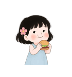 ミニマルな青いドレスの女の子  (NT)（個別スタンプ：19）