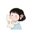 ミニマルな青いドレスの女の子  (NT)（個別スタンプ：26）