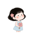 ミニマルな青いドレスの女の子  (NT)（個別スタンプ：27）