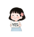 ミニマルな青いドレスの女の子  (NT)（個別スタンプ：30）