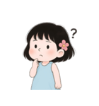 ミニマルな青いドレスの女の子  (NT)（個別スタンプ：34）