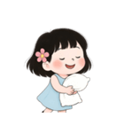 ミニマルな青いドレスの女の子  (NT)（個別スタンプ：37）