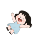 ミニマルな青いドレスの女の子  (NT)（個別スタンプ：38）