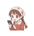 赤いスカーフの女の子  (NT)（個別スタンプ：2）