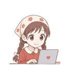 赤いスカーフの女の子  (NT)（個別スタンプ：23）