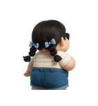 サングラスをかけたぽっちゃり女子 （NT）（個別スタンプ：3）